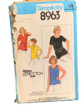 Simplicity 8963 Sewing Pattern Shirt Size 20.5-22.5-24.5